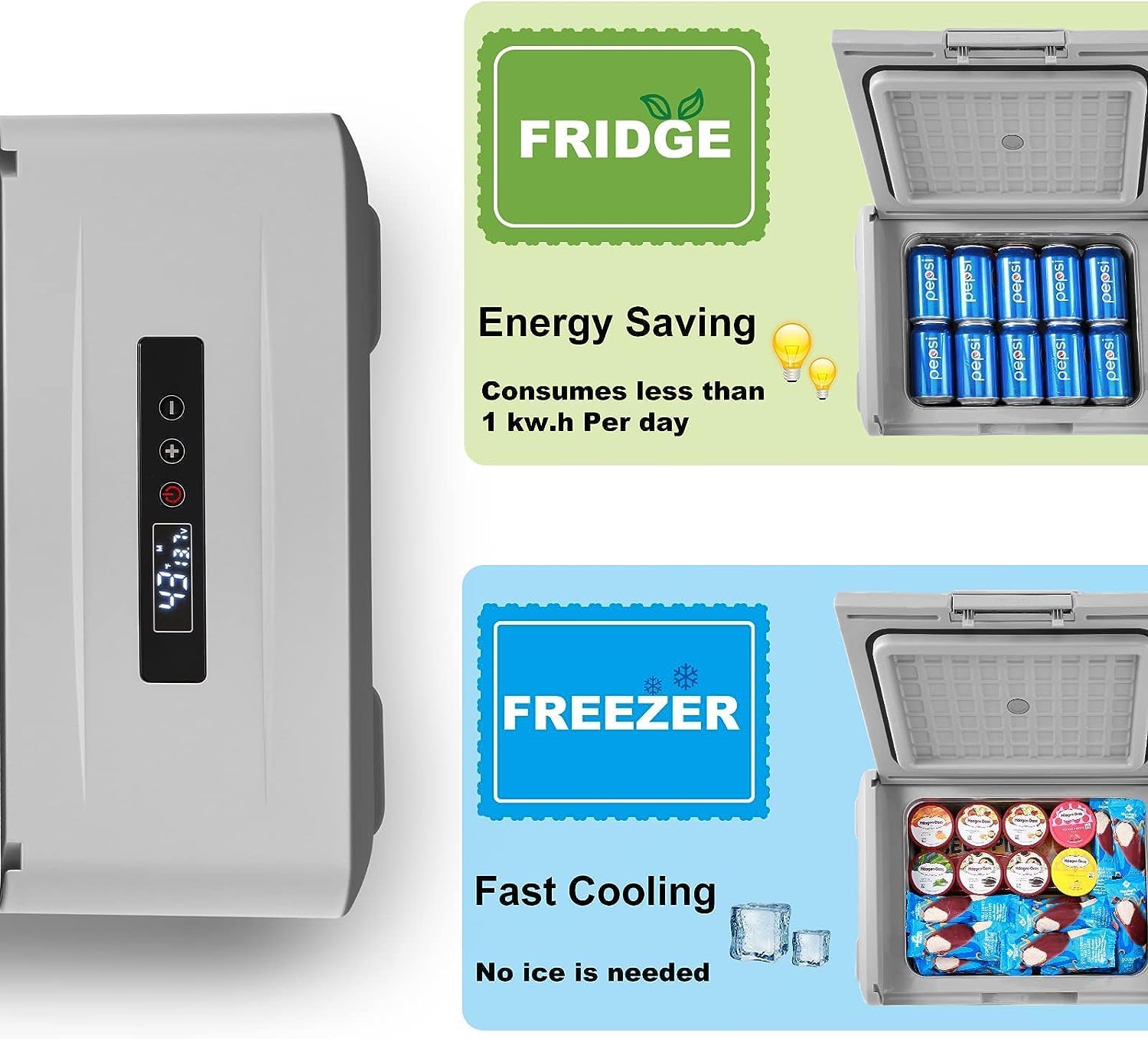 Setpower FC20 12V Refrigerator with PG216 Portable Power Station 21 Quart Car Refrigerator Car Fridge With Road Trip Kit, Electric Coolers for Vehicles ac/dc, Car Cooler for Van,Truck,RV,SUV,Truck