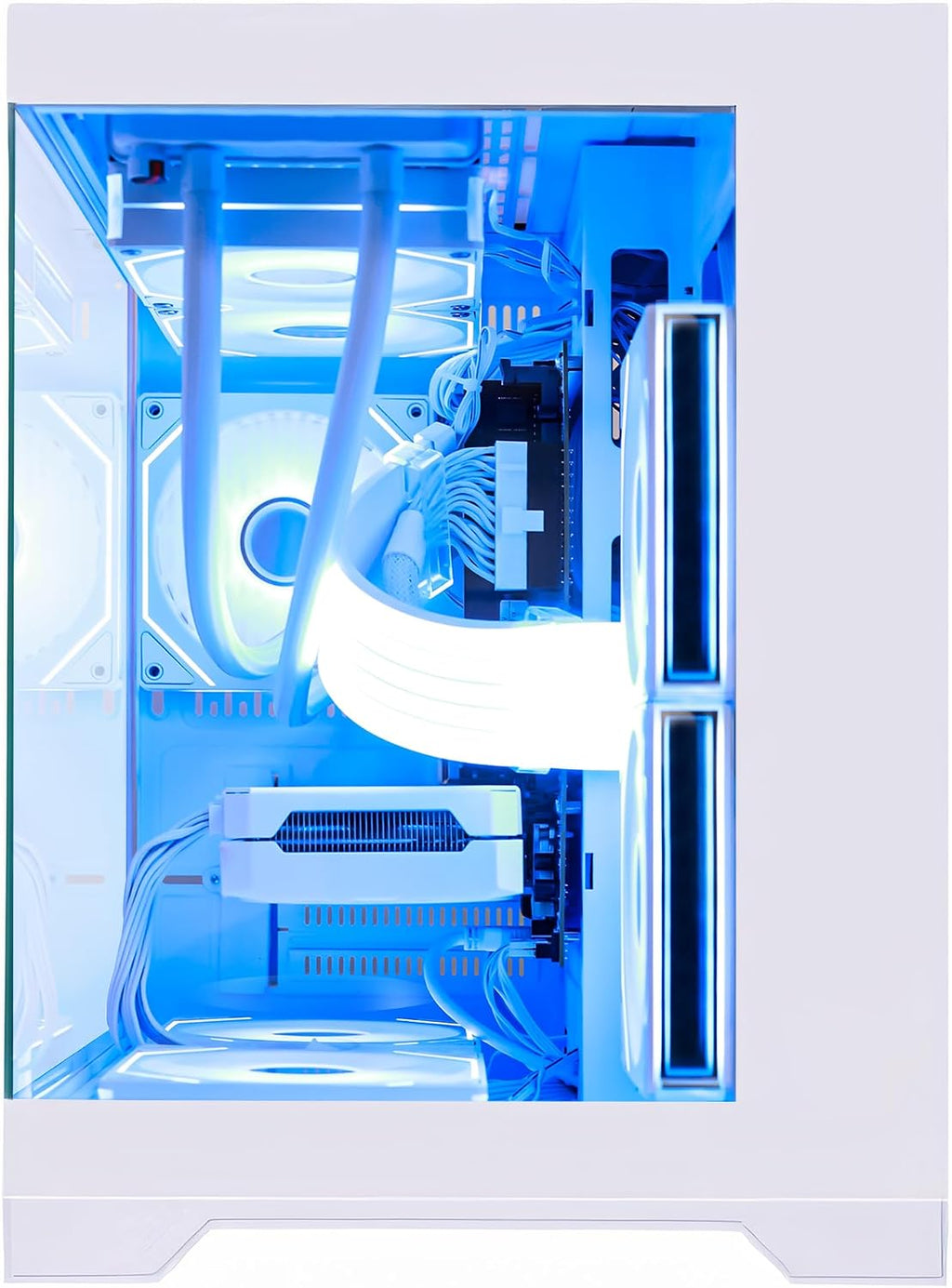 White RGB Prebuilt Gaming Desktop PC, AMD Ryzen 7 5700X 3.4GHz, GeForce RTX 5060 8GB, 32GB DDR4 RAM, 1TB PCIe SSD, 240mm AIO Liquid Cooler, WiFi Bluetooth, Windows 11 Gaming Tower Computer