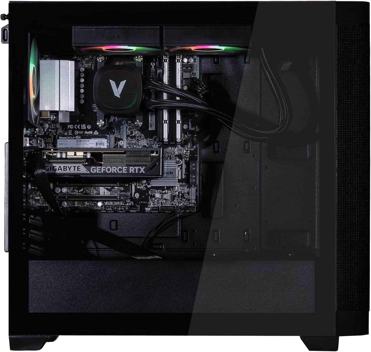 Velztorm Pilum Gaming Desktop PC (AMD Ryzen 7 5700X, GeForce RTX 5060, 16GB DDR4, 1TB PCIe SSD, 120mm AIO, 750W PSU, RJ-45, 1 Display Port, HDMI, Win 11 Home)