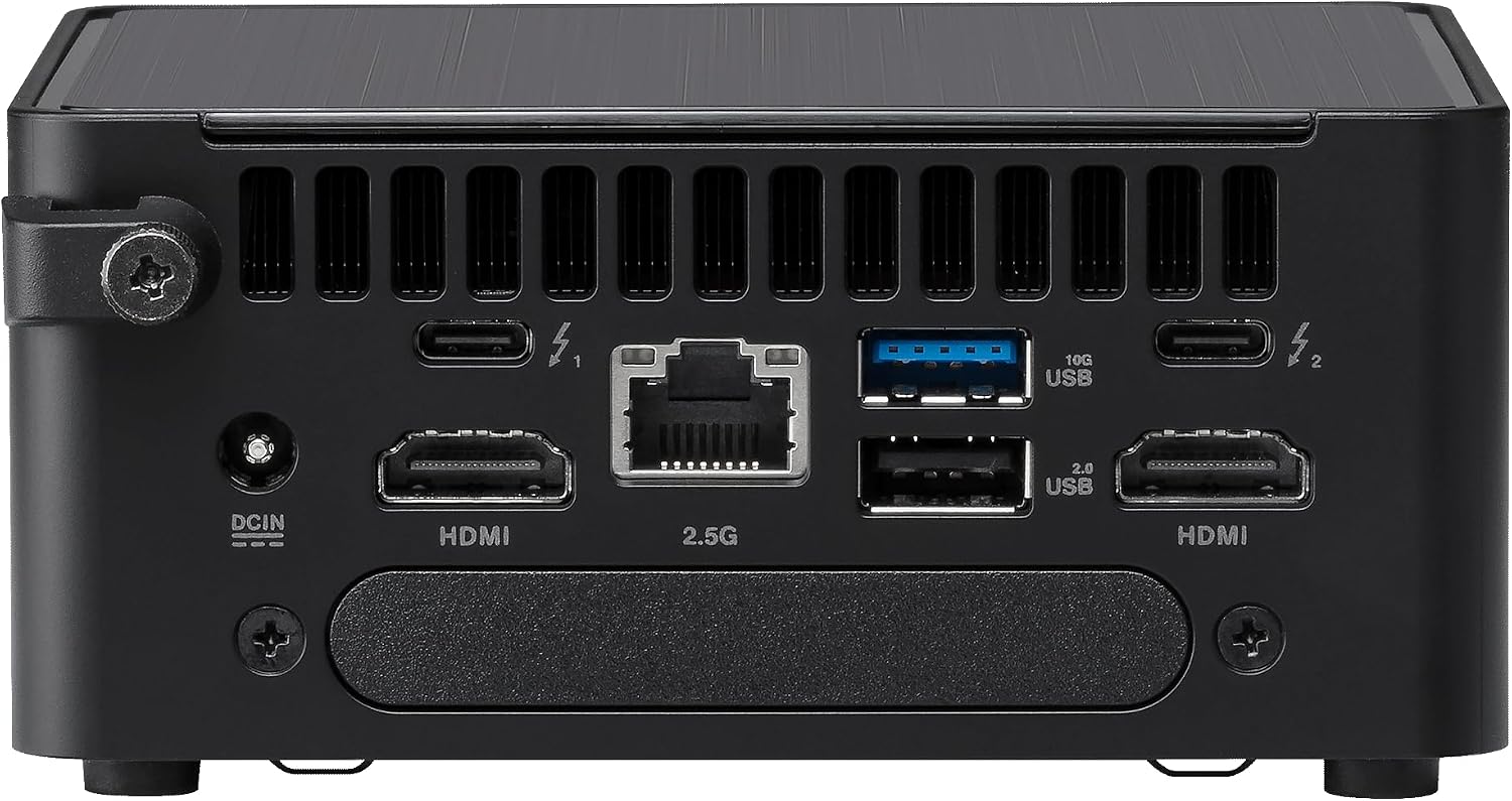 ASUS NUC 14 Pro Tall Barebone with Intel 14thGen Core Ultra 5 125H (NPU Support), up to 96GB DDR5 RAM, Triple Storage, Thunderbolt 4, Wi-Fi 6E & Bluetooth 5.3, Toolless Chassis Access, with VESA Mount