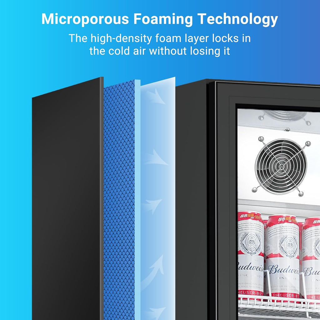 BODEGA BODEGACOOLER 9 Cu.Ft Commercial Beverage Refrigerator with Glass Door,Display Drink Refrigerators fridge for Beer Display Drink Cooler Rapid Cooling & Quiet for Bar Restaurant Office Store Use