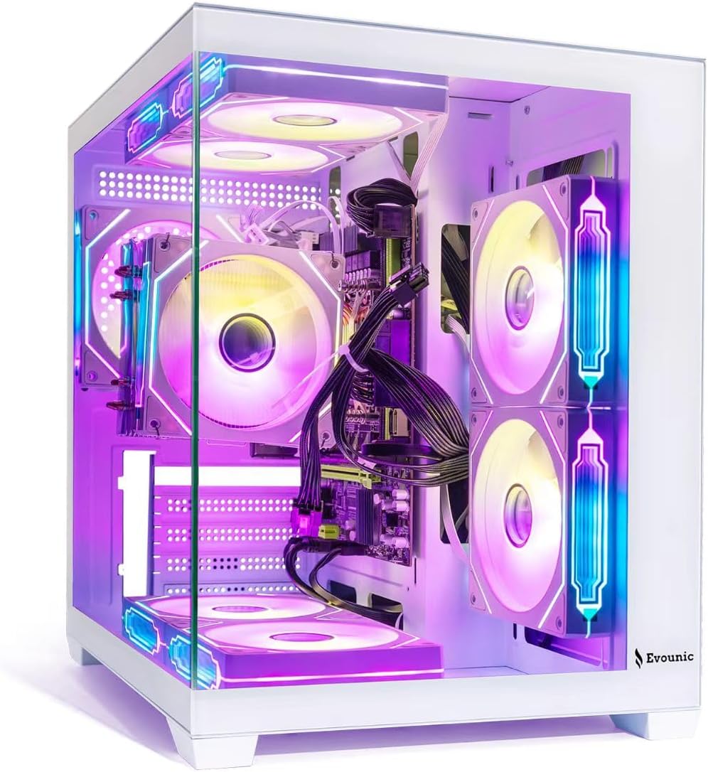Gaming PC Desktop,Ryzen 5 5500 Up to 4.2GHz,16GB DDR4 RAM,GT1030 Graphics Card,1TB NVMe M.2 SSD, 650W Power Supply,Windows 11 Pro - High Performance Computer for Gaming, Work, Study and Daily Use