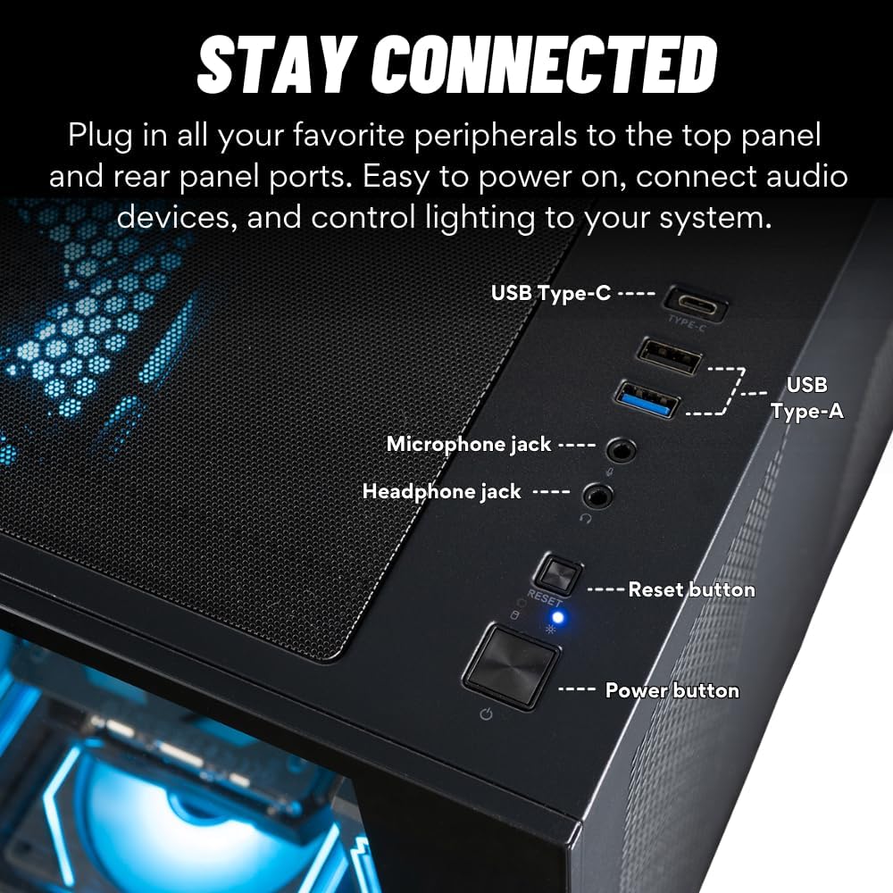 Panorama RTX 5080, 24-Core Ultra 9 285K, 64GB DDR5 RAM, 2TB Gen4 NVMe SSD, Liquid Cooled Gaming Desktop PC w/Windows 11 Pro, 3-Year Warranty, RGB Keyboard+Mouse, Internal Wi-Fi 6E, 3X DP & HDMI