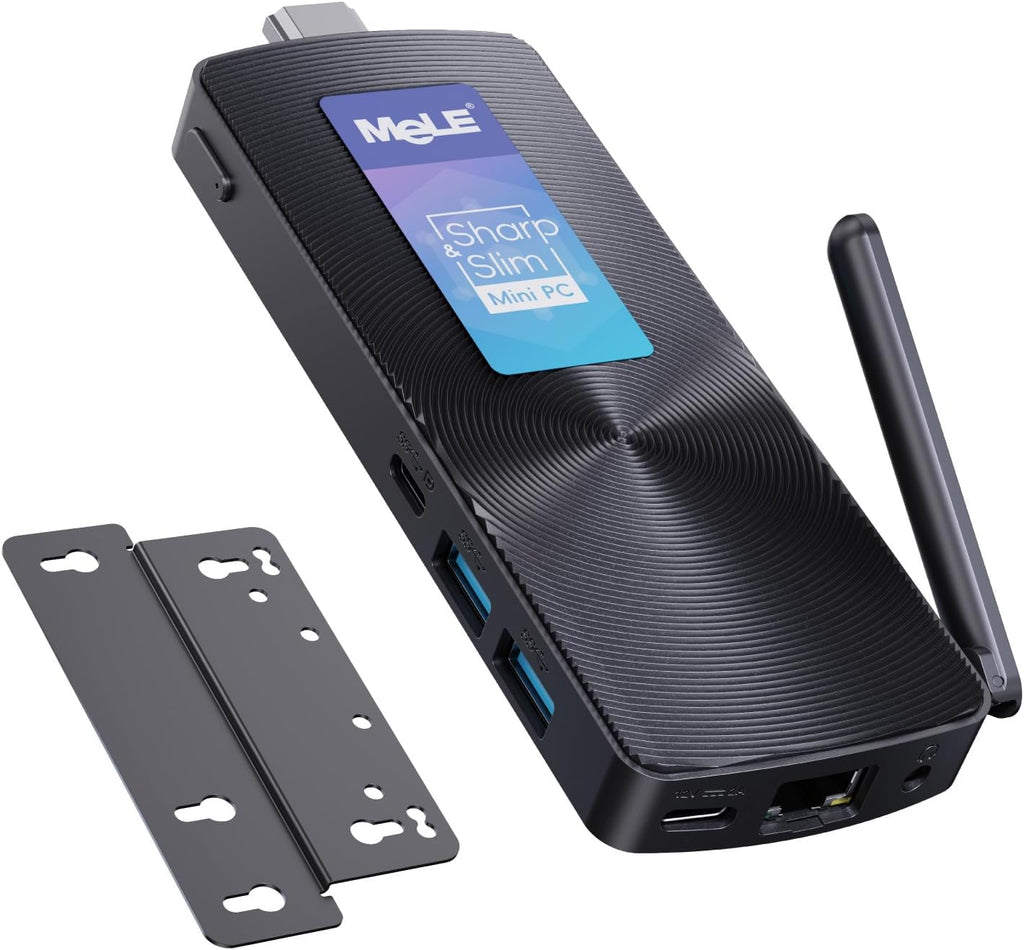 MeLE Fanless Mini PC Stick PCG02, N100 Compute Stick with Windows 11 Pro, 8GB 128GB Micro Desktop Computer, Full Functional USB-C, Gigabit Ethernet BT5.1 on Business Office Industrial IoT Home