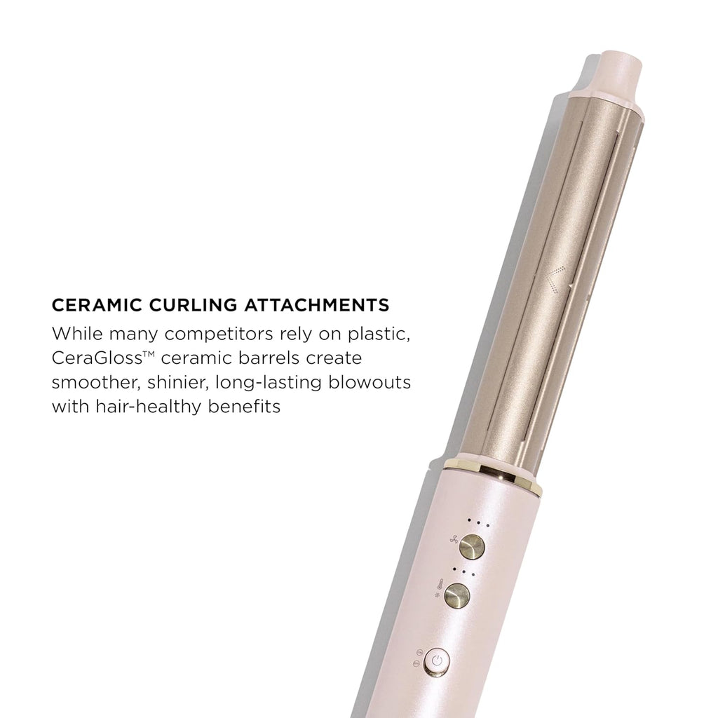 Aire 360 Ceramic Dual Voltage Air Styler Blowout Kit with Curling Attachments, Oval Brush & Drying Concentrator | Fast, Healthy Blowouts and Long-Lasting Curls | for All Hair Types