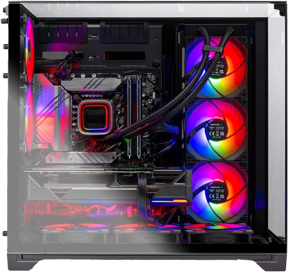 Skytech Gaming O11 Vision Gaming PC, AMD Ryzen 7 7800X3D 4.2GHz, NVIDIA RTX 5060 Ti 16GB, 1TB Gen4 NVMe SSD, 32GB DDR5 RAM 5600, 650W Gold PSU, 360 ARGB AIO, Wi-Fi, Win 11, Desktop