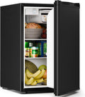Antarctic Star 2.6 Cu.Ft.Compact Refrigerator with Freezer, Mini Fridge Single Door with Adjustable Thermostat,Removable Glass Shelves for Apartment,Dorm,Office,Kitchen，BLACK