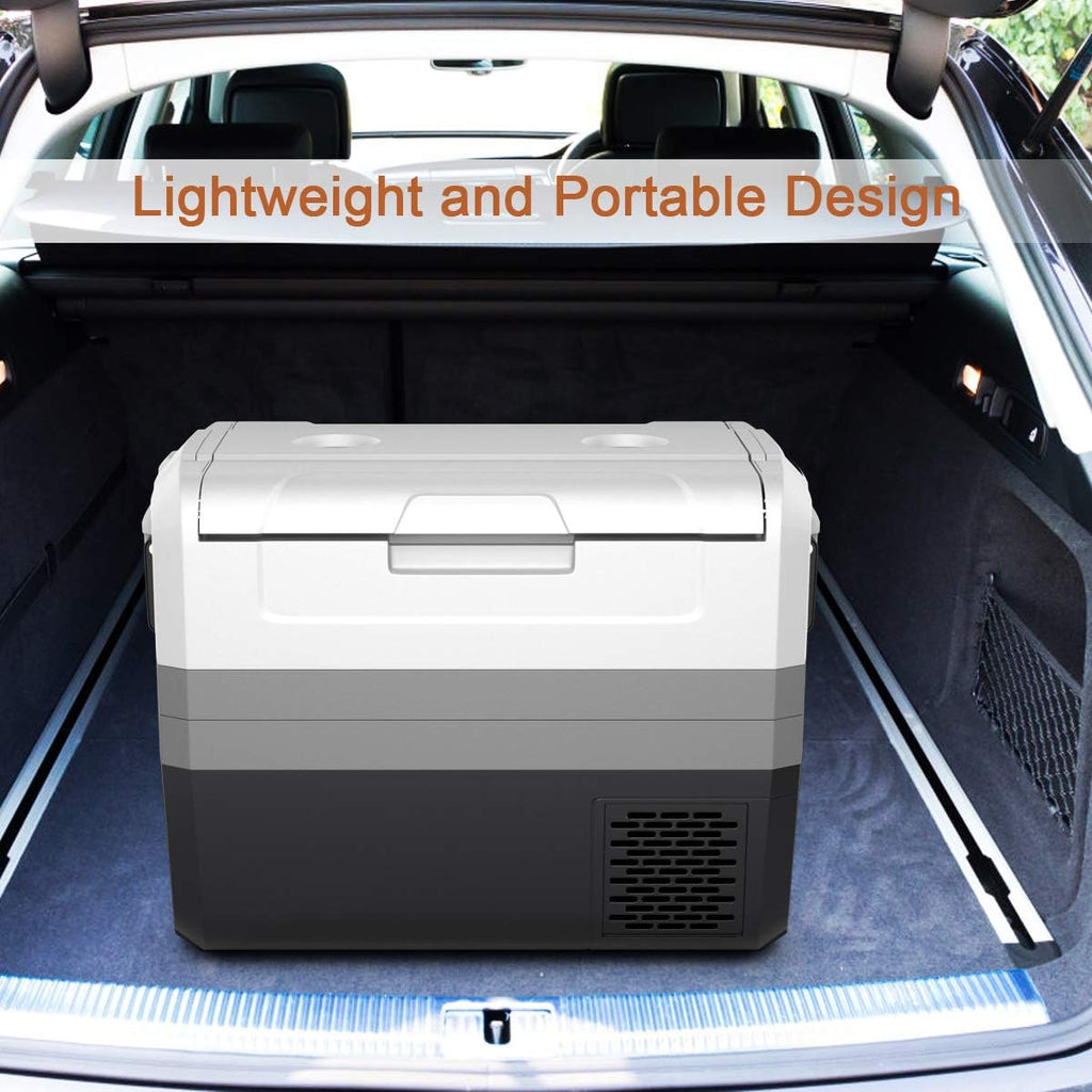 GOFLAME 58 Quart (55 L) Portable Car Refrigerator, Compressor Freezer -14.8°F to 50°F, Two-way Door Electric Powered Cooler Fridge, Compact Vehicle Refrigerator for Car Truck RV Boat, 12/24V DC