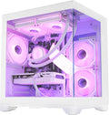 White RGB Prebuilt Gaming Desktop PC, AMD Ryzen 7 5700X 3.4GHz, GeForce RTX 5060 8GB, 32GB DDR4 RAM, 1TB PCIe SSD, 240mm AIO Liquid Cooler, WiFi Bluetooth, Windows 11 Gaming Tower Computer