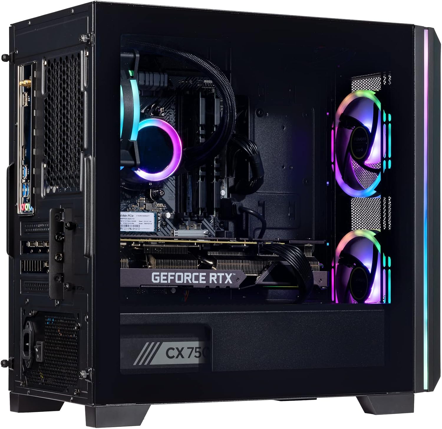 Velztorm Mini Pilum Custom Built Gaming Desktop PC (AMD Ryzen 7 5700X, GeForce RTX 5060, 32GB DDR4, 1TB PCIe SSD, 120mm AIO, 750W PSU, WiFi 4, RJ-45, HDMI, Win 11 Pro)
