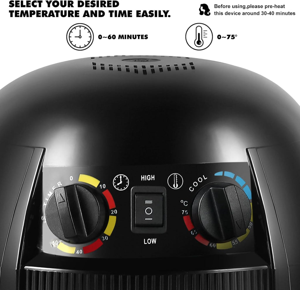 Artist hand Professional Hooded Hair Dryer for Women, Height Adjustable Floor Stand Up Hair Dryer with Wheels and Timer, Sit Under Hooded Dryer for Home Beauty Spa Salon Equipment