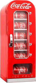 Coca-Cola AC/DC Retro Vending Electric Cooler with 10 Can Capacity - Beverage Vending Machine with Thermoelectric Cooling and Tall Window Display