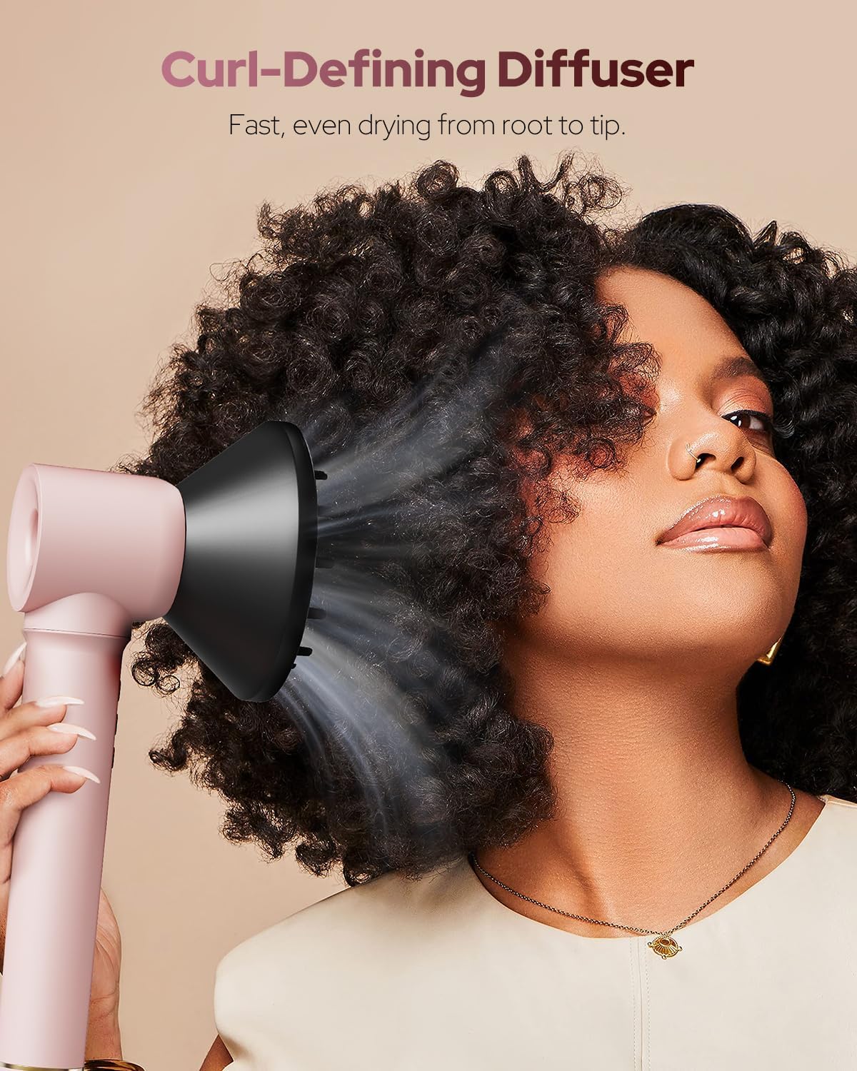 IBAYS 7 in 1 Hair Dryer Brush & Hair Styler, 110,000 RPM High-Speed Blow Dryer with Negative Ions for Frizz-Free Styling Fast Volumizing Curling Drying Straightening, Blow Dryer with Travel Case