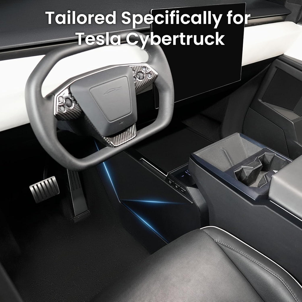 Car Refrigerator for Tesla Cybertruck, 18L Center Console Fridge with Rapid Cooling (21℉~68℉), Cybertruck Freezer Compressor Electric Cooler for Outdoor Camping Road Trip