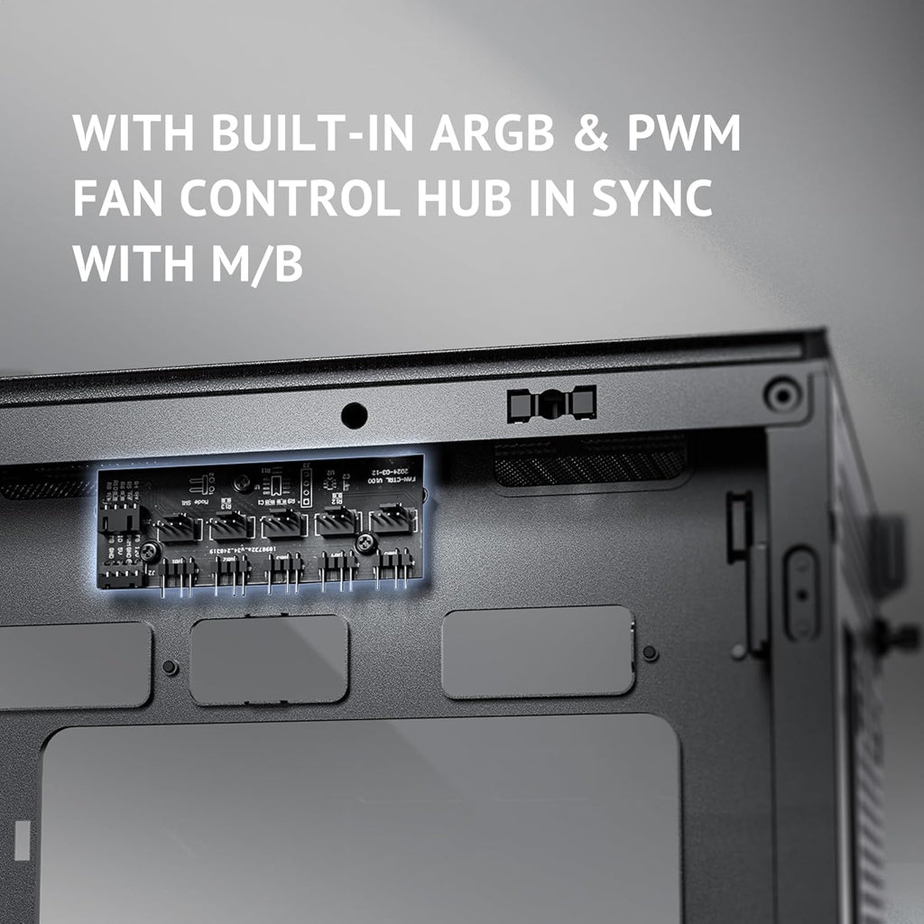 Antec Flux Wood, 5 x PWM Fans Included, High-Airflow Front Panel with Walnut Wood, Type-C, 420mm Radiator & Back Connect Motherboard Support, Up to 9 Fans Simultaneously, Mid-Tower E-ATX PC Case
