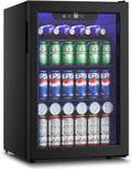 Feelfunn Wine Cooler, 26 Bottle 95 Can Mini Wine Fridge with Clear Glass Door for Beer Soda Water Drink, Small Wine Cellar Beverage Refrigerator for Bedroom Office Home Bar Dorm, 2.6 Cu.Ft