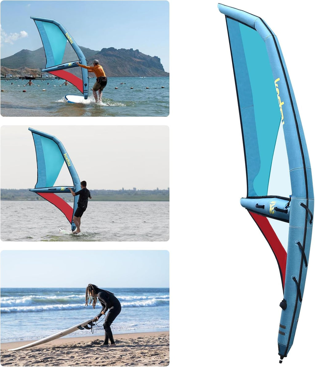 Inflatable Windsurfing Sail Professional Inflatable Sup Paddle Board Windsurf Board with sail Windsurfing,360° Rotatable Base and Visualization Window