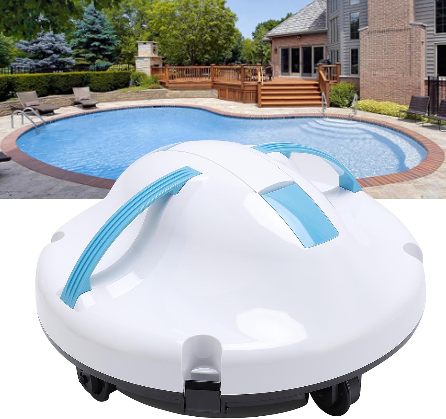 LIANGLIDE Automatic Underwater Cleaner, Cordless Robot for Swimming Pools, with 120 Minutes Runtime, 100㎡ Cleaning Area, Intelligent Navigation, Cordless Design (US Plug)
