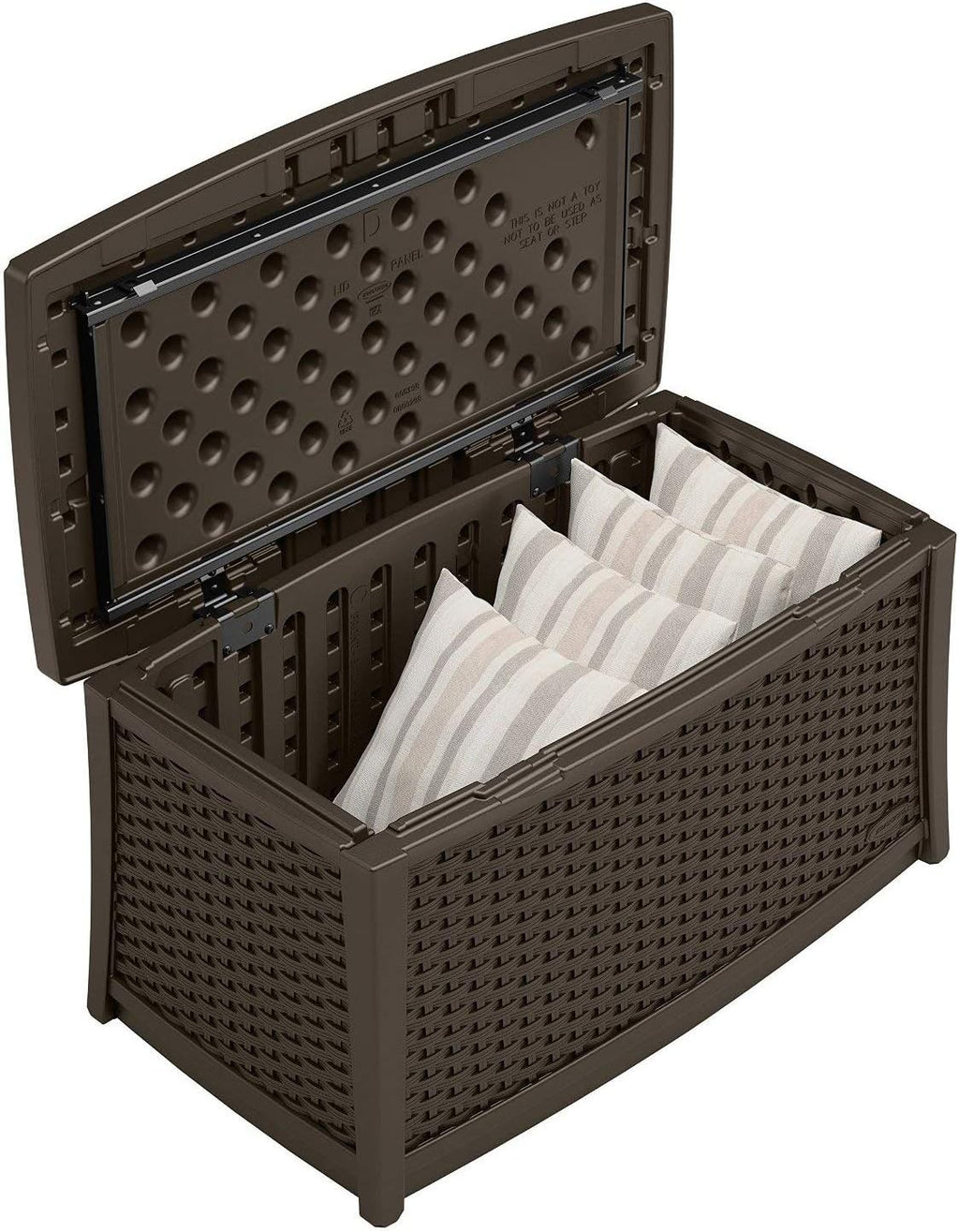Suncast Elements Outdoor Resin Wicker Coffee Table with Storage, Java (2 Pack)