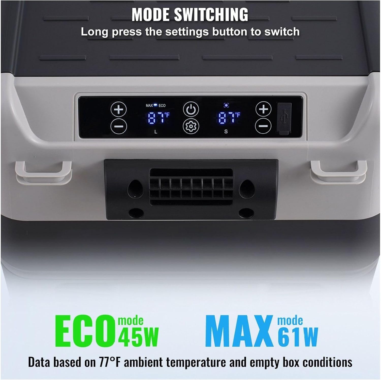 Portable Car Refrigerator Freezer 50L Dual Zone - 12V/24V & 110V/240V - Compressor Cooling for Road Trips, Camping, RV & Home Use