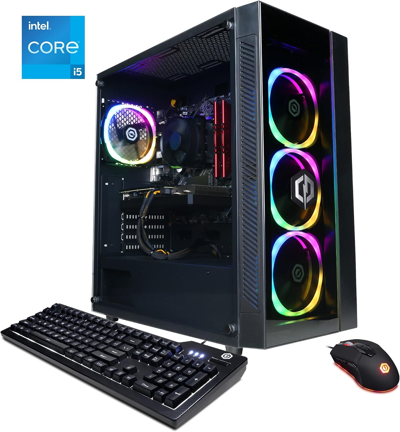 CYBERRPOWERPC Gamer Xtreme VR Gaming PC, Intel Core i5-11600KF 3.9GHz, GeForce RTX 3060 12GB, 16GB DDR4, 500GB PCI-E NVMe SSD, 1TB HDD, WiFi Ready & Win 11 Home (GXiVR8480A11), Black