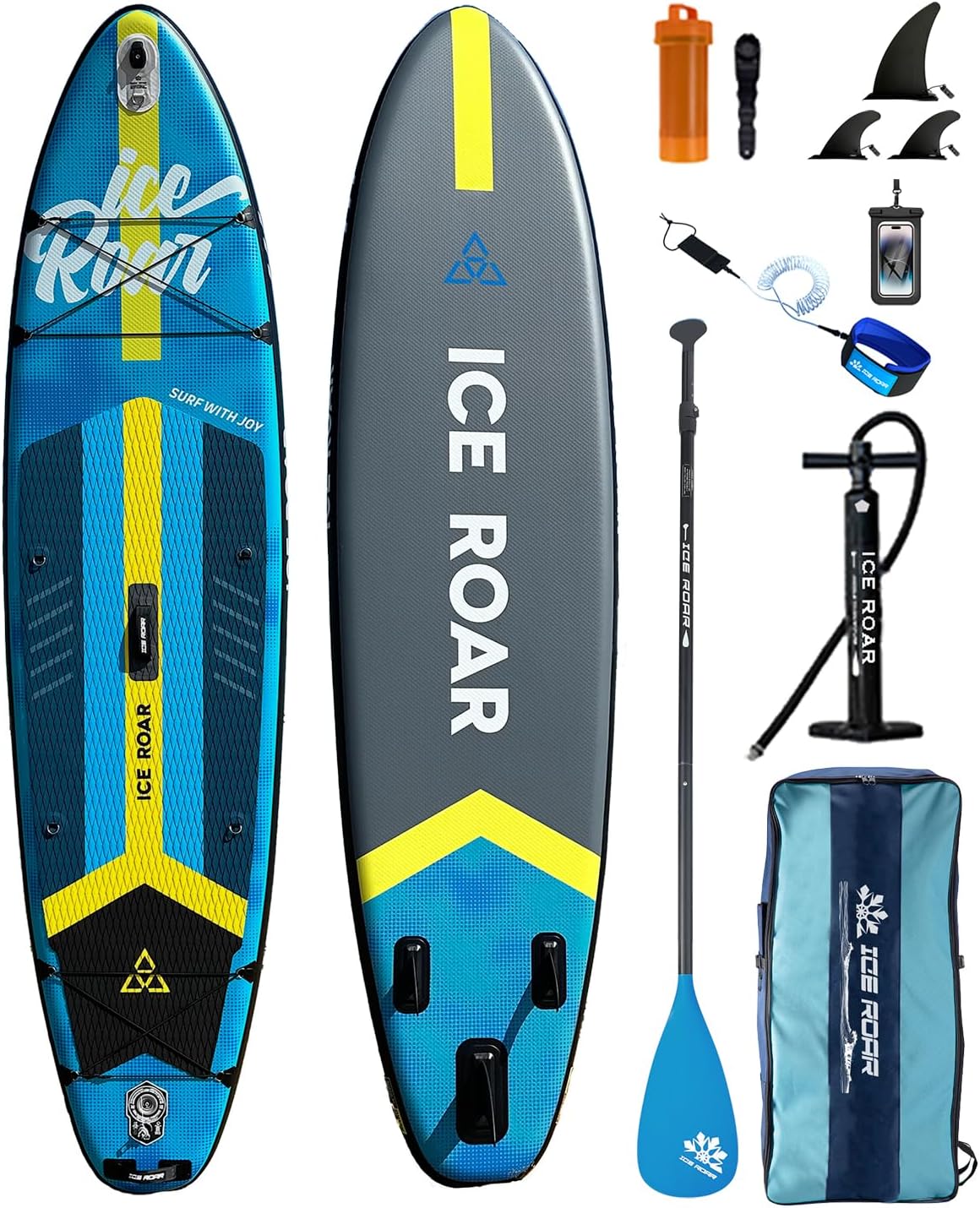11'6'×34' Inflatable SUP - Extra Wide Stand Up Paddle Board for Adults & Youth - Ultra Stable Big Size Paddleboard for Fishing & Family - Large Size with Premium Pump & Accessories