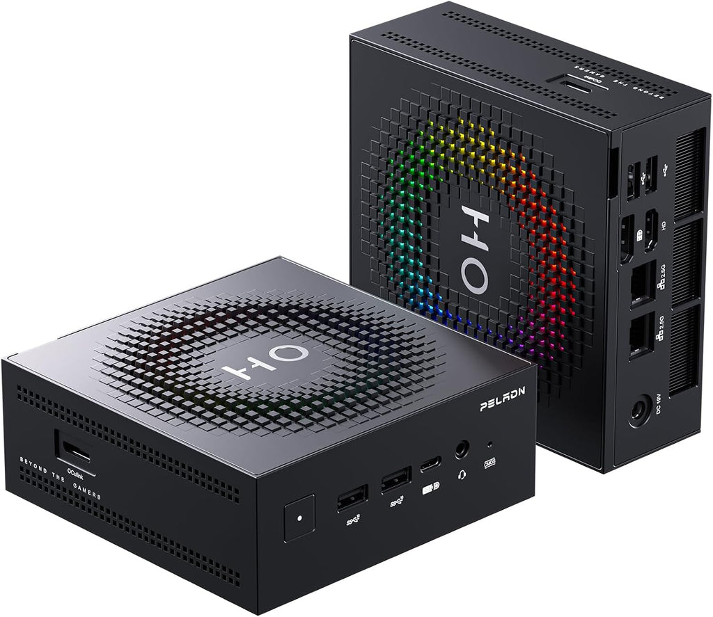 PELADN Mini PC, Ryzen AI 9 HX 370,32GB LPDDR5X/1TB PCIe 4.0 SSD,Dual 2.5G LAN,USB4 20Gbps Type-C/DP/HD,WiFi7 4K/60Hz Triple-Display USB3.2/BT5.4 Mini Computers