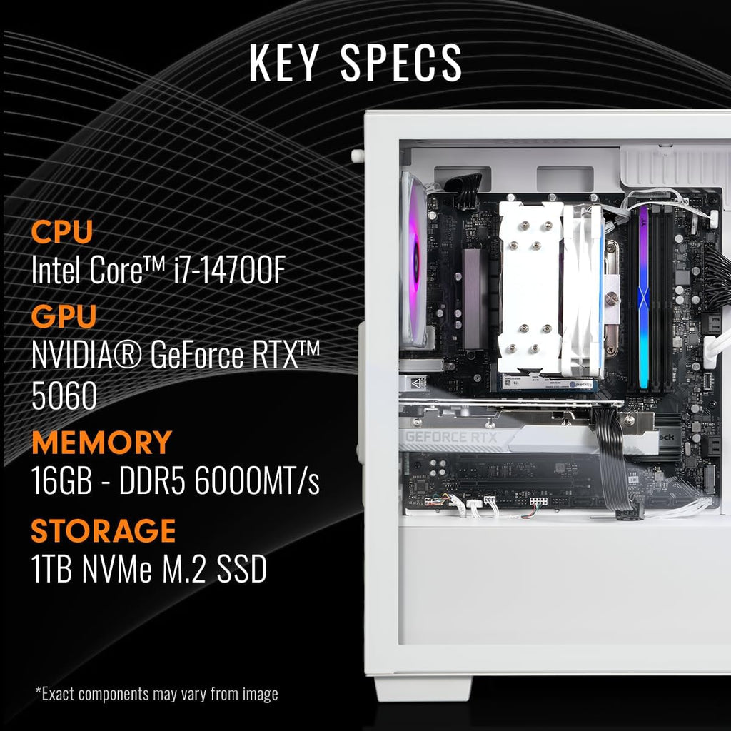 Thermaltake LCGS Versa i560S Gaming Desktop (Intel Core™ i7-14700F, 16GB 6000MT/s DDR5 RGB Memory, NVIDIA GeForce® RTX 5060, 1TB NVMe M.2, WiFi, Windows 11) H16S-B76S-560-LCS