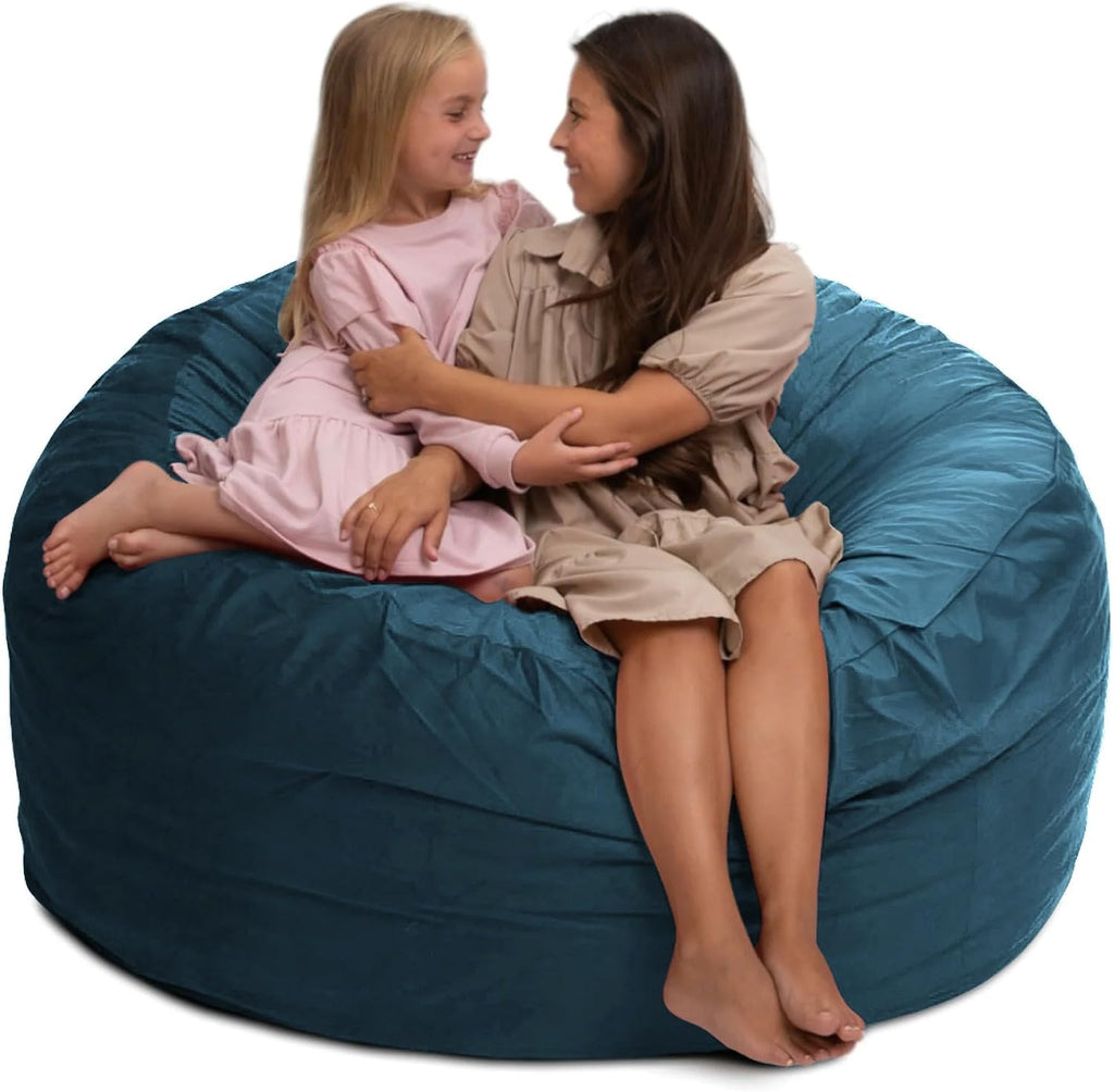 ULTIMATE SACK 5000 5-Foot Bean Bag Chair, Cloud Suede Cover – Oversized Foam Lounger, Floor Seat, Small Sofa, or Couch Bed for Living Area, Gaming Room, or Reading Lounge