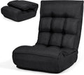 COSTWAY Folding Floor Lounge Chair, Floor Gaming Chair with 5-Position Adjustable Head & 4-Position Adjustable Backrest, Indoor Lazy Sofa Recliner for Bedroom, Living Room (Black)