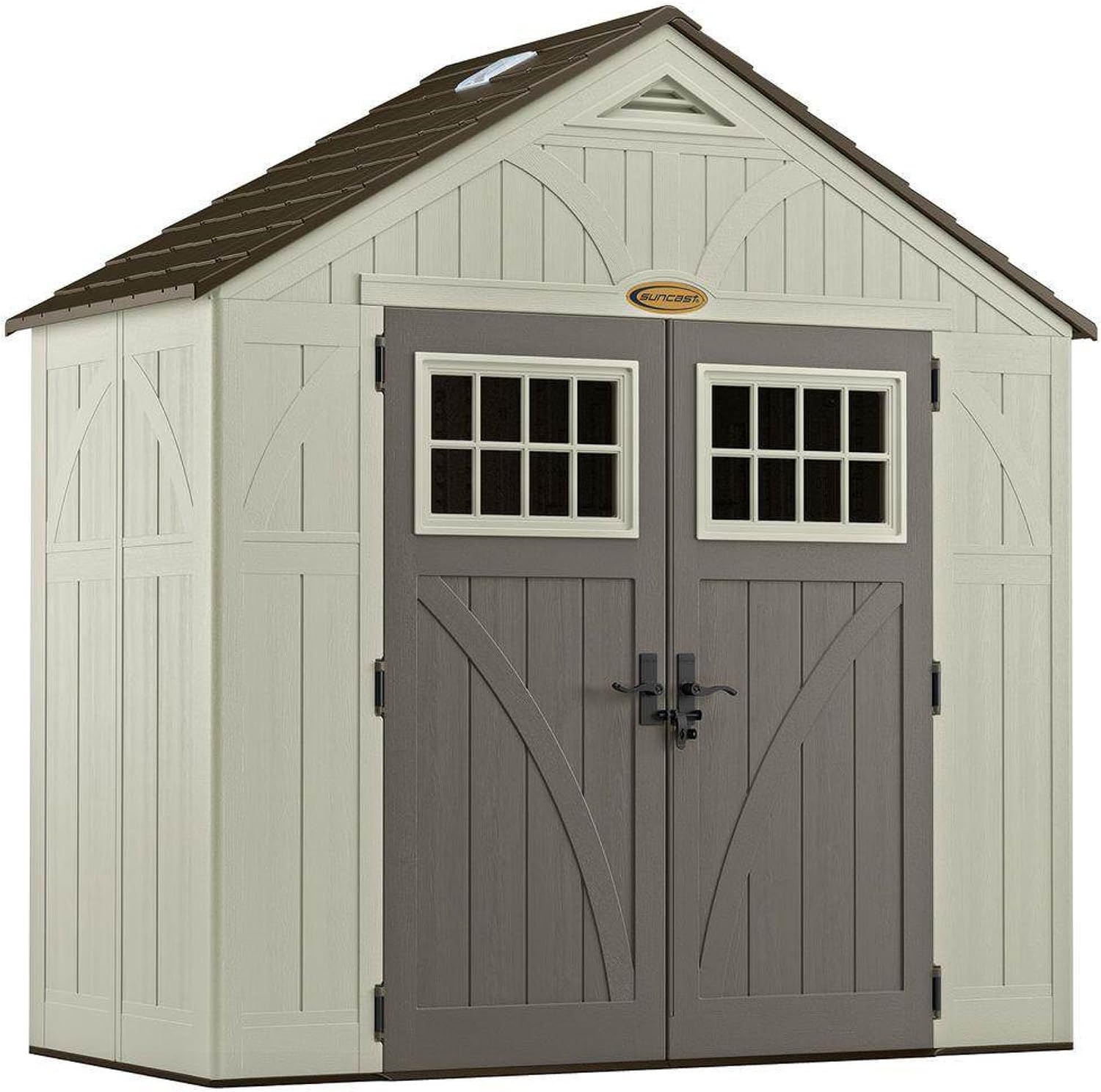 Suncast Tremont 8' x 4' Resin Outdoor Patio and Garden Backyard Storage Shed