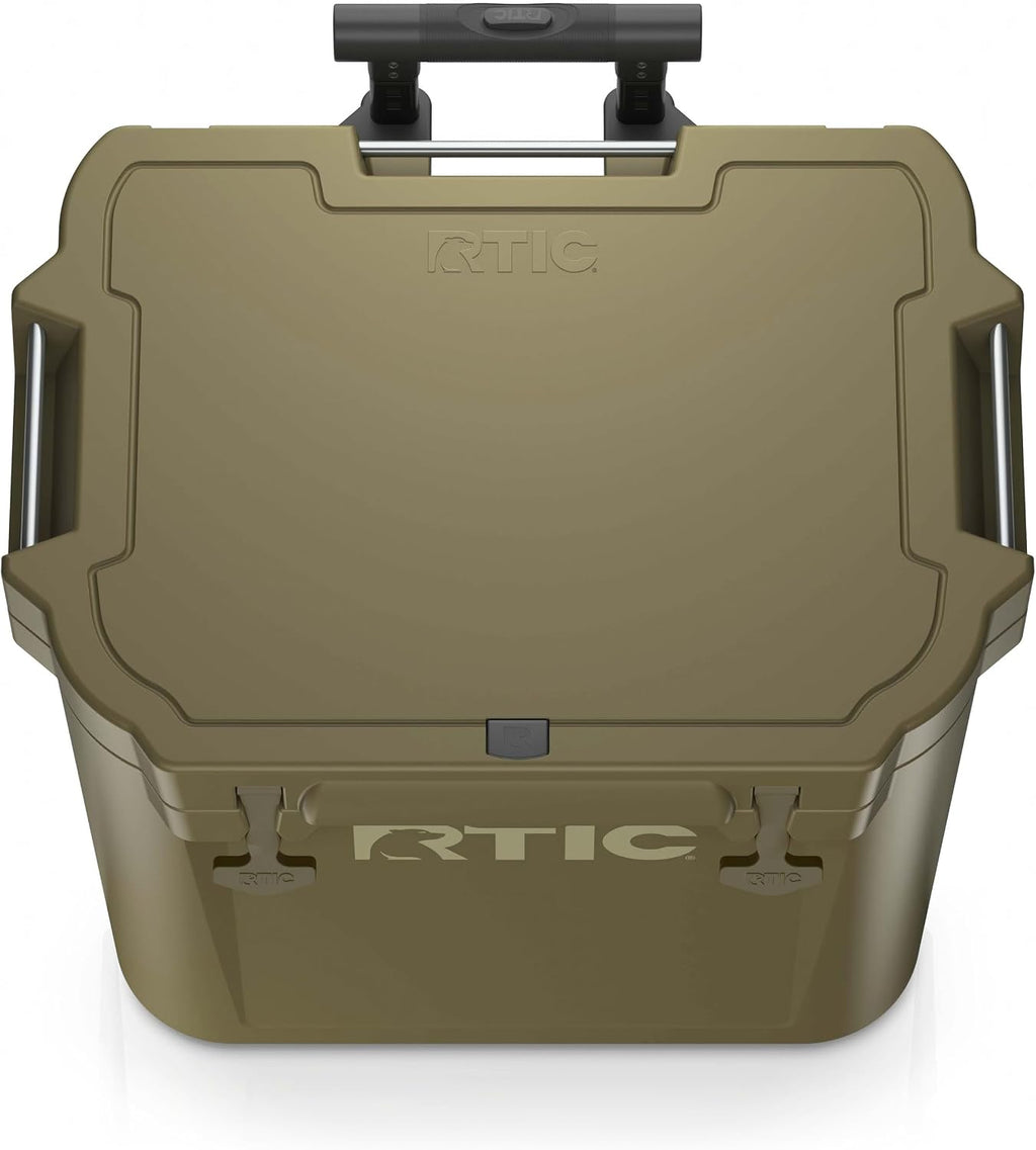 RTIC 45 QT Wheeled Ultra-Tough Cooler Hard Insulated Portable Ice Chest Box for Beach, Drink, Beverage, Camping, Picnic, Fishing, Boat, Barbecue, Rotomolded Construction