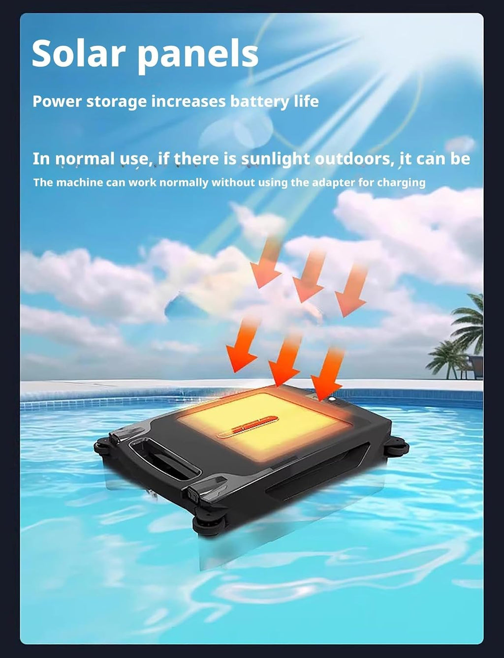Pool Skimmer Robot with Solar Panel Automatically Design, Pool Skimmer Robotic, Twin Motors Automatic Pool Skimmer