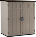 Suncast Extra-Large Vertical Storage Shed for Yard Storage, All-Weather Outdoor Storage Shed with 2 Lockable Doors, 70.5' W x 44.25' D x 77.5' H, Sand