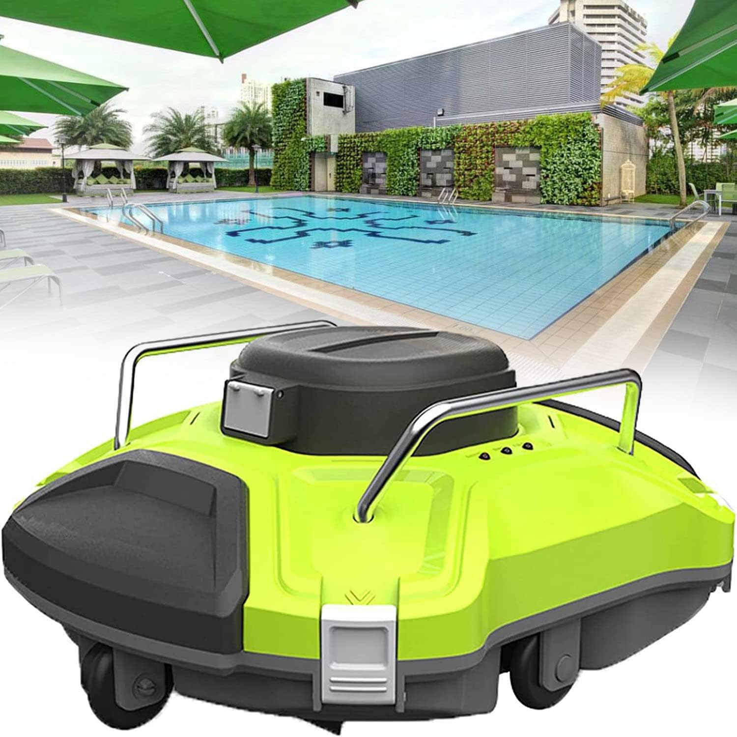 Automatic Cordless Pool Cleaning Robot,Dual-Motor, Self-Parking, Pool Cleaning Equipment Swimming Pool Vacuum Cleaning Robotic Rechargeable