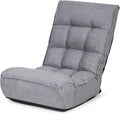 ARLIME 4-Position Adjustable Floor Chair, Armless Floor Gaming Chair w/Back Support & Soft Cushion, Memory Foam Floor Lazy Sofa Chair for Gaming, Reading, Meditating (Gray), Grey