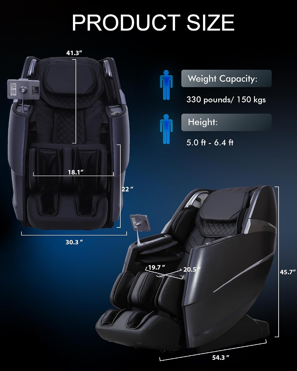 Upgrade 4D Massage Chair Zero Gravity Massage Chair Full Body and Recliner AI Voice Control Auto Legrest Calf & Foot Rollers Heated Program Customization Black