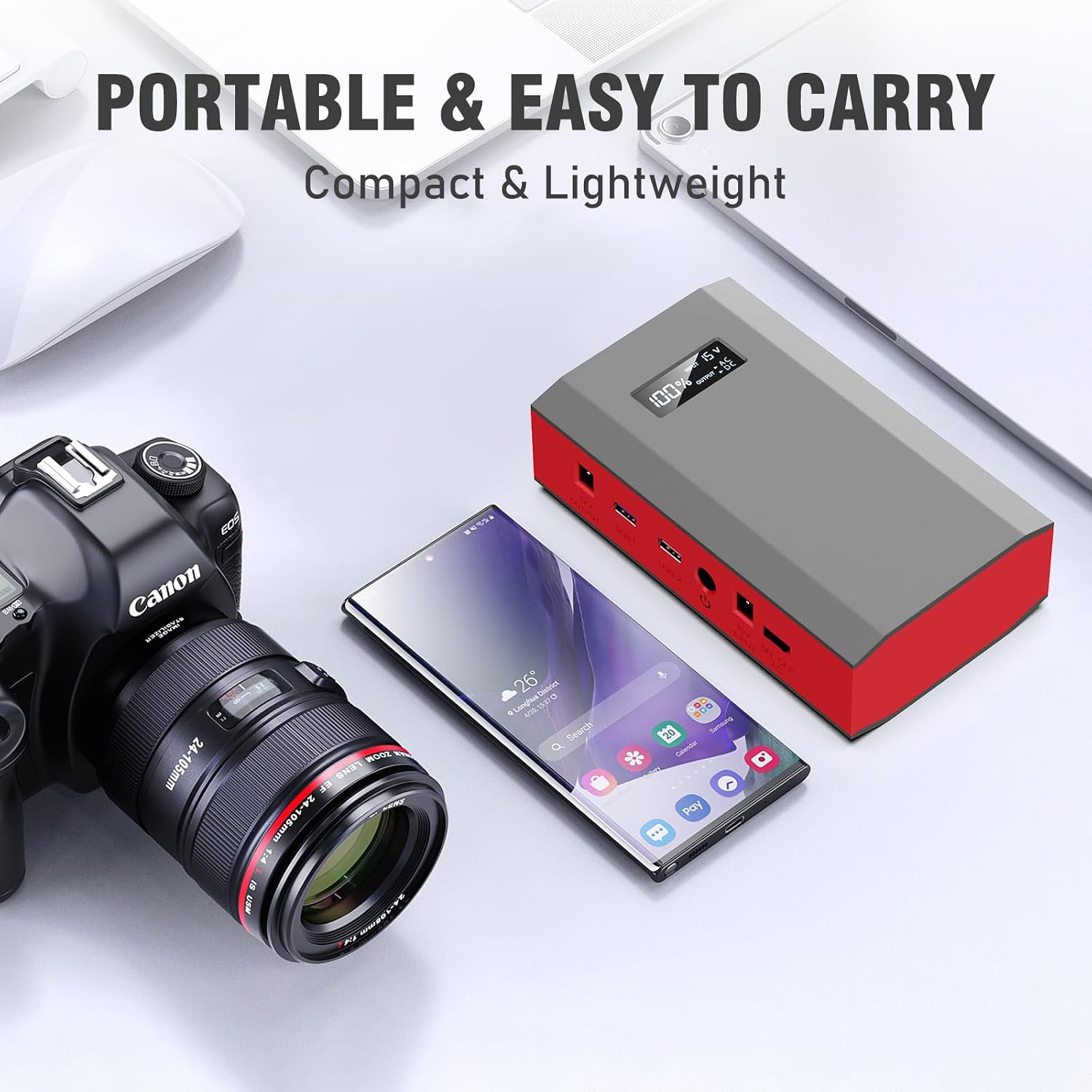 300 W Portable Solar Power Station Generator with Foldable 60W Solar Panel Charger, 110V Solar Power Bank with AC Outlet for Laptop Smart Devices Camping RV Home VanLife Outdoor Power Outage