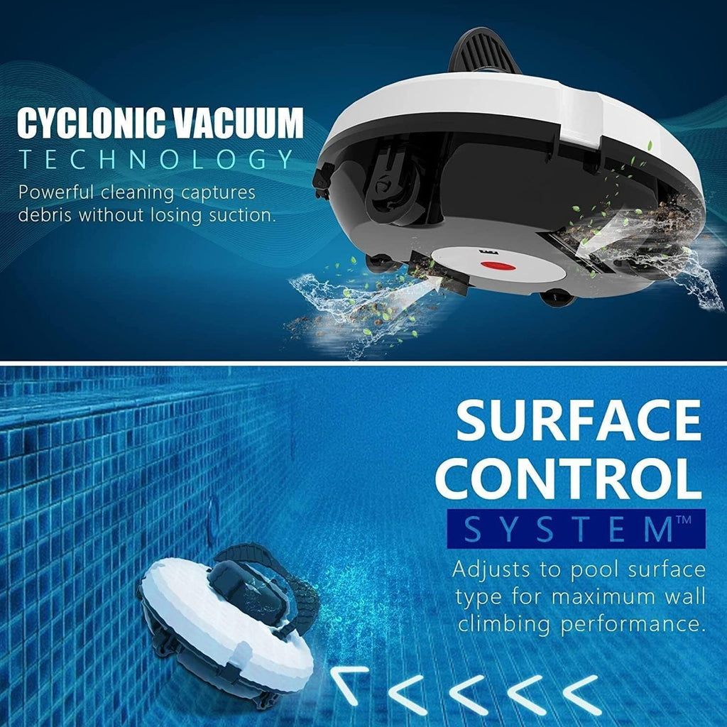 Cordless Pool Vacuum Cleaner Lasts 120 Mins,Pool Cleaning Robot Fully Automatic Pool Vacuum Cleaner with Dual-Motor, Self-Parking,Green
