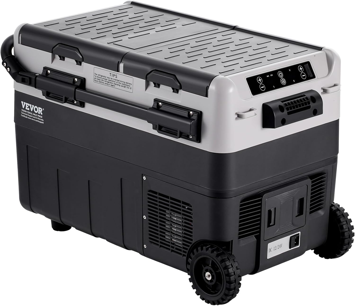 VEVOR Car Refrigerator 50L / 52.8 QT, Dual Zone 12 Volt Compressor Fridge, -4℉ to 68℉ Adjustable, Portable Freezer Cooler for Car, RV, Camping, Home