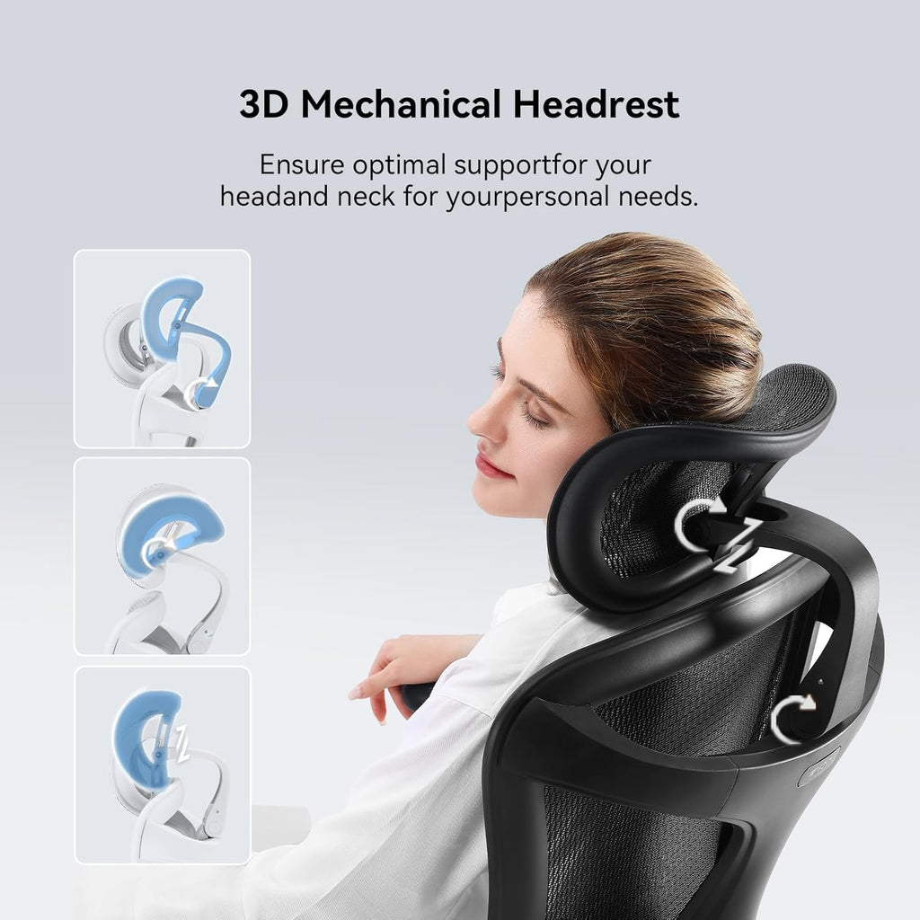SIHOO Doro C300 Ergonomic Office Chair with Footrest, Ultra Soft 3D Armrests, Dynamic Lumbar Support for Home Office Chair, Adjustable Backrest Desk Chair, Swivel Big and Tall Computer Chair (Black)