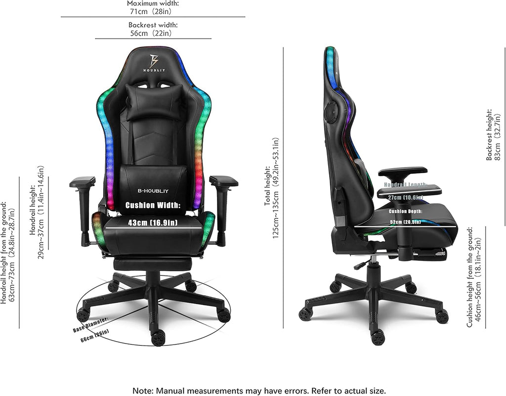 Gaming Chair with Footrest and Massage Lumbar Support,Adult Video Gaming Chair with Speakers and LED/RGB Lights, Ergonomic Computer Chair,180 Degree Tilt High Back Office Chair.,Red