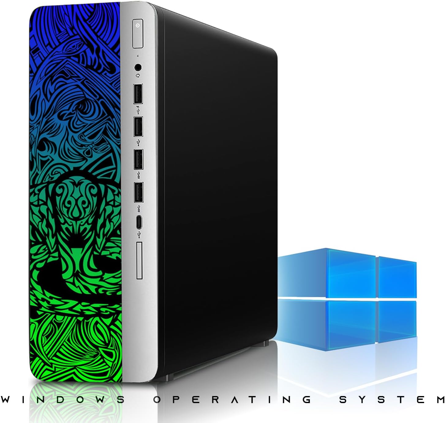 TechMagnet HP Regular Cobra Edition RGB Gaming Desktop PC,Intel Core i7,16GB DDR4 RAM,512GB SSD,GT 1030 Graphics Card,24 Inch Curved Monitor,RGB Kit,Webcam,Windows 11 (Renewed)