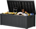 Oudoor Storage Deck Boxes Waterproof, Waterproof and UV Resistant Outdoor Storage Box Lockable Lid for Delivery Box, Indoor, Garden Tools, Pool Supplies, Patio (Black, 220 Gallon)