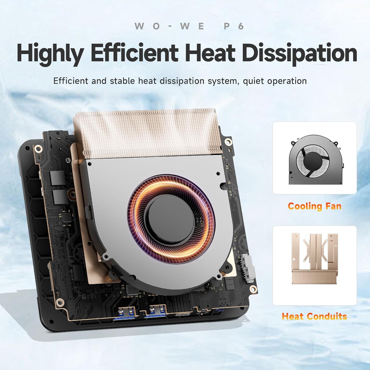 wo-we P6 Mini Gaming PC AMD Ryzen 5 3550H（4C/8T,Up to 3.7GHz,16GB DDR4 RAM 512GB M.2 2280 SSD, Mini Desktop Computers Support Dual 4K, WiFi5 BT5.0 Ethernet HTPC for Business, Education, Home