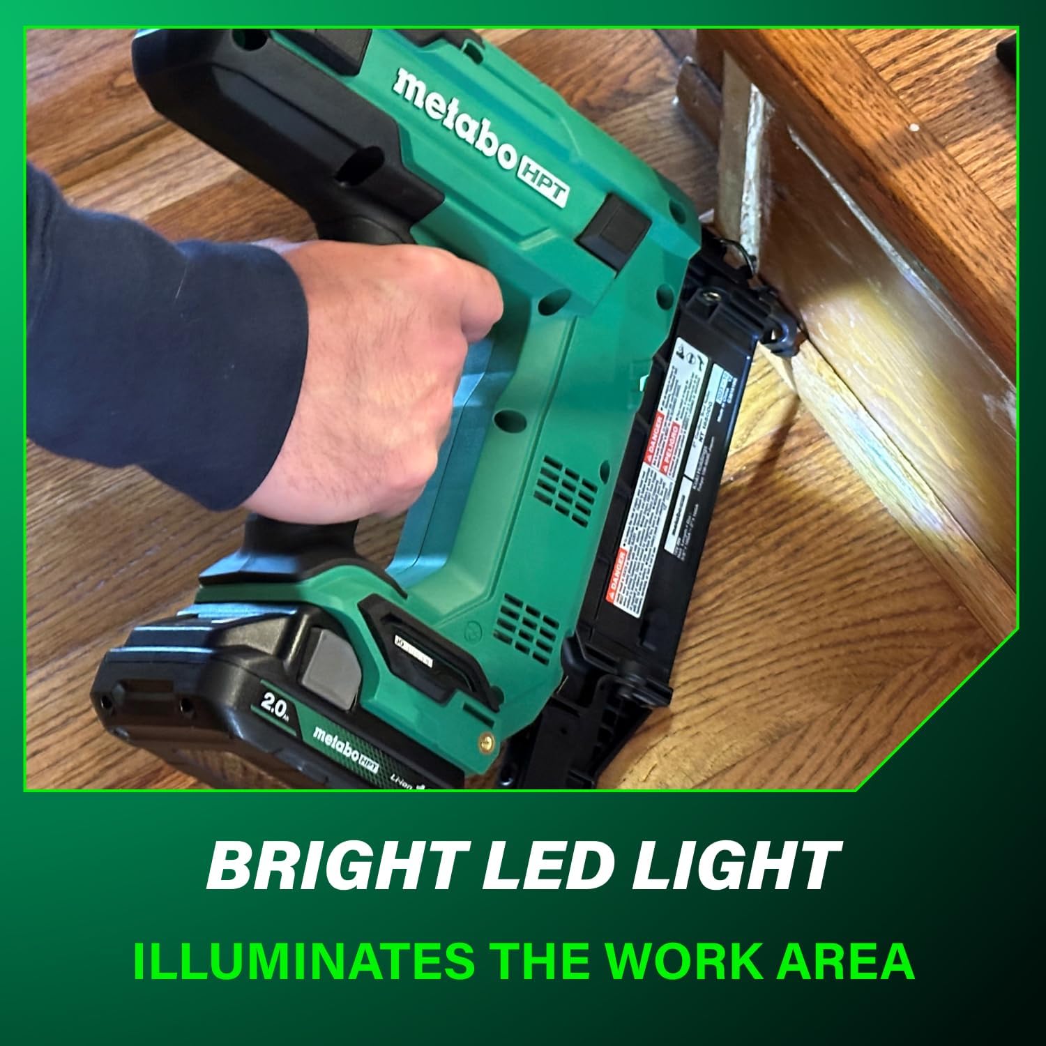 Metabo HPT 18V MultiVolt Compact Cordless Brad Nailer Kit, 18 Gauge Nailer with Power Tool 2.0Ah Lithium Ion Battery, Drives 5/8' to 2' Brad Nails, 700 per Charge, NT1850DG