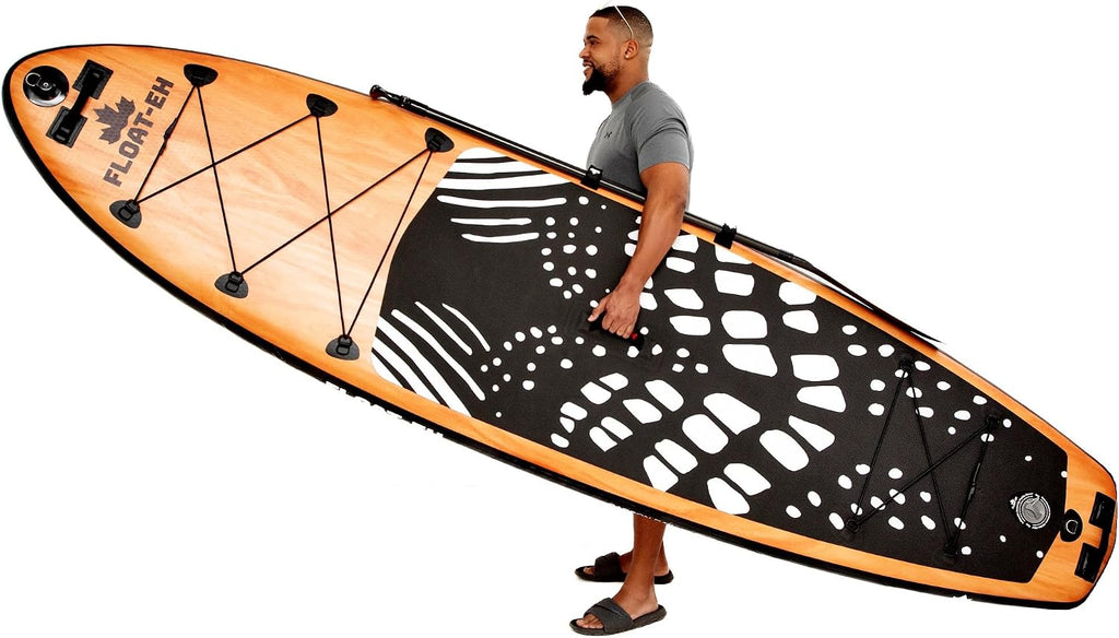 The Loon - Float-Eh Premium All-Around Inflatable 10'6'' Stand Up Paddle Board, Black