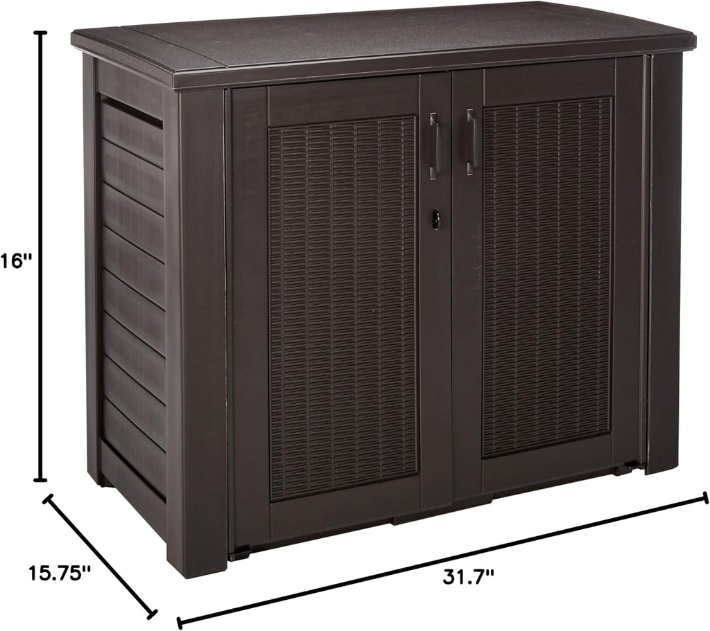 Rubbermaid 123-Gallon Storage Deck Box and Suncast 33-Gallon Trash Can Outdoor Storage Bundle