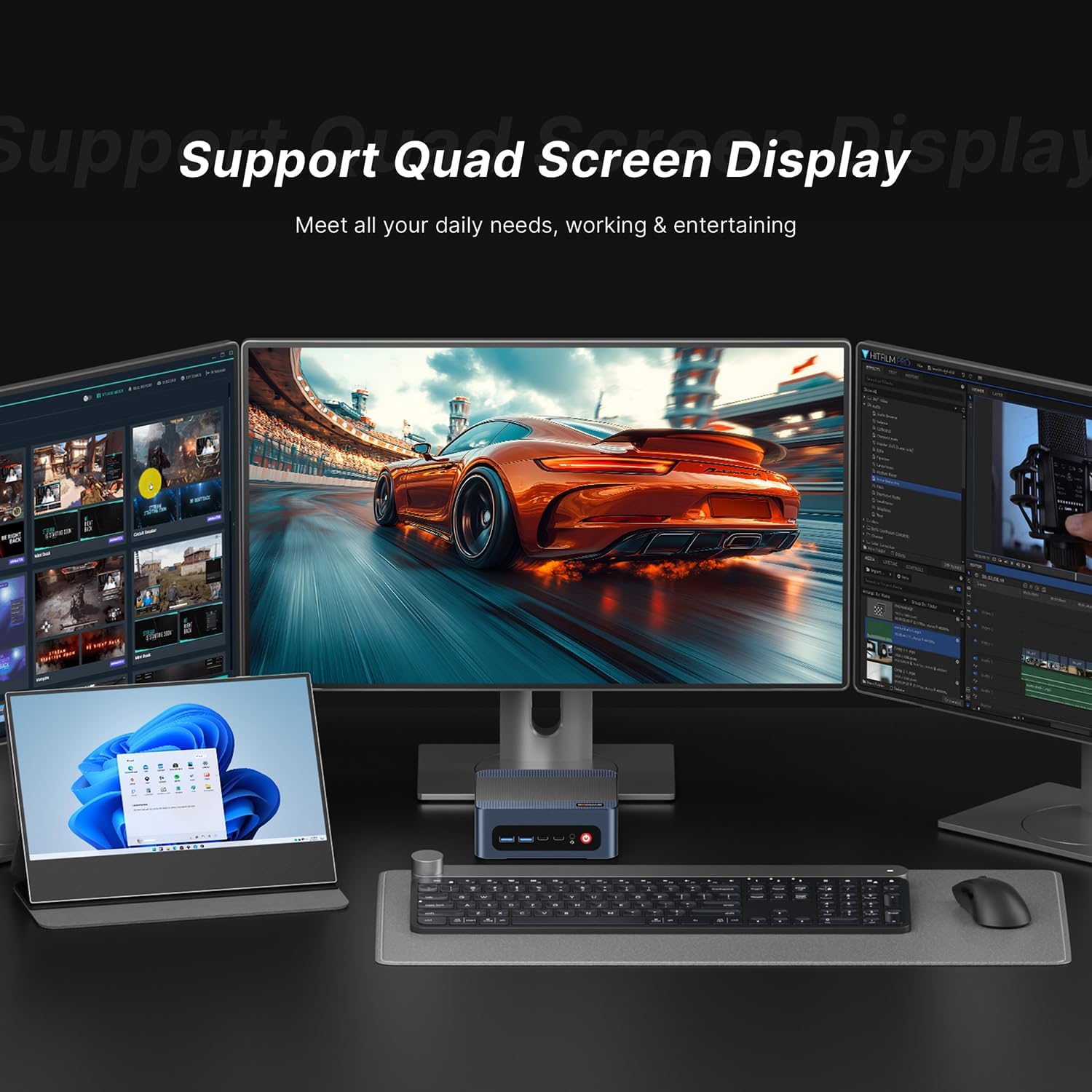 BOSGAME M4 Oculink Mini PC Ryzen 7 7840HS, 8K 60Hz USB4 Radeon 780M GPU Gaming Computers, 11 Pro-OS Desktop PC, 32GB DDR5 RAM, 1TB PCIe 4.0 NVMe 2280 SSD, Wi-Fi6, BT 5.2