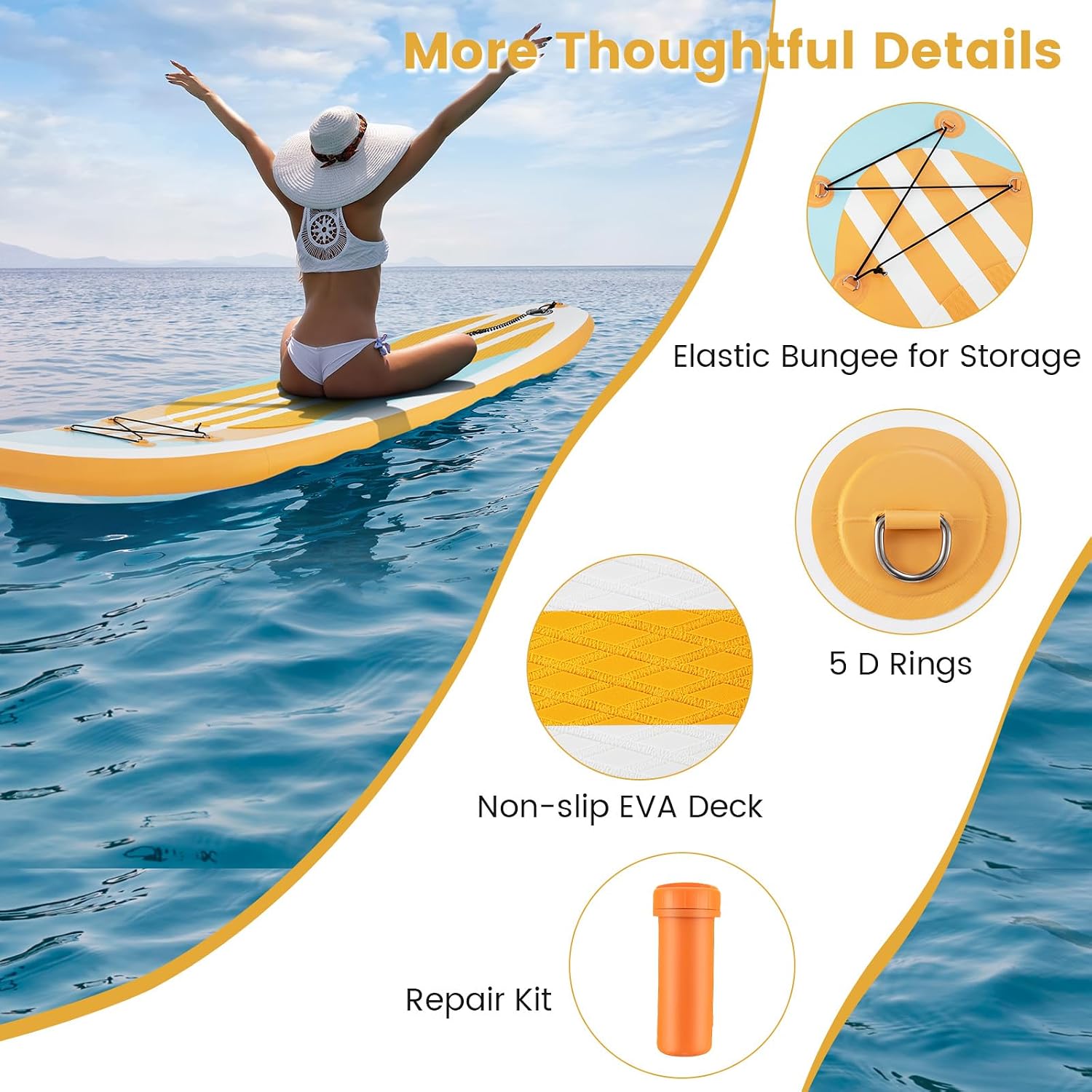 GYMAX Paddle Board, Inflatable Stand Up Paddle Board with SUP Accessories, Removable Fin, Paddle, Pump, Leash & Carry Bag, Blow Up Paddle Boards Standing Boat